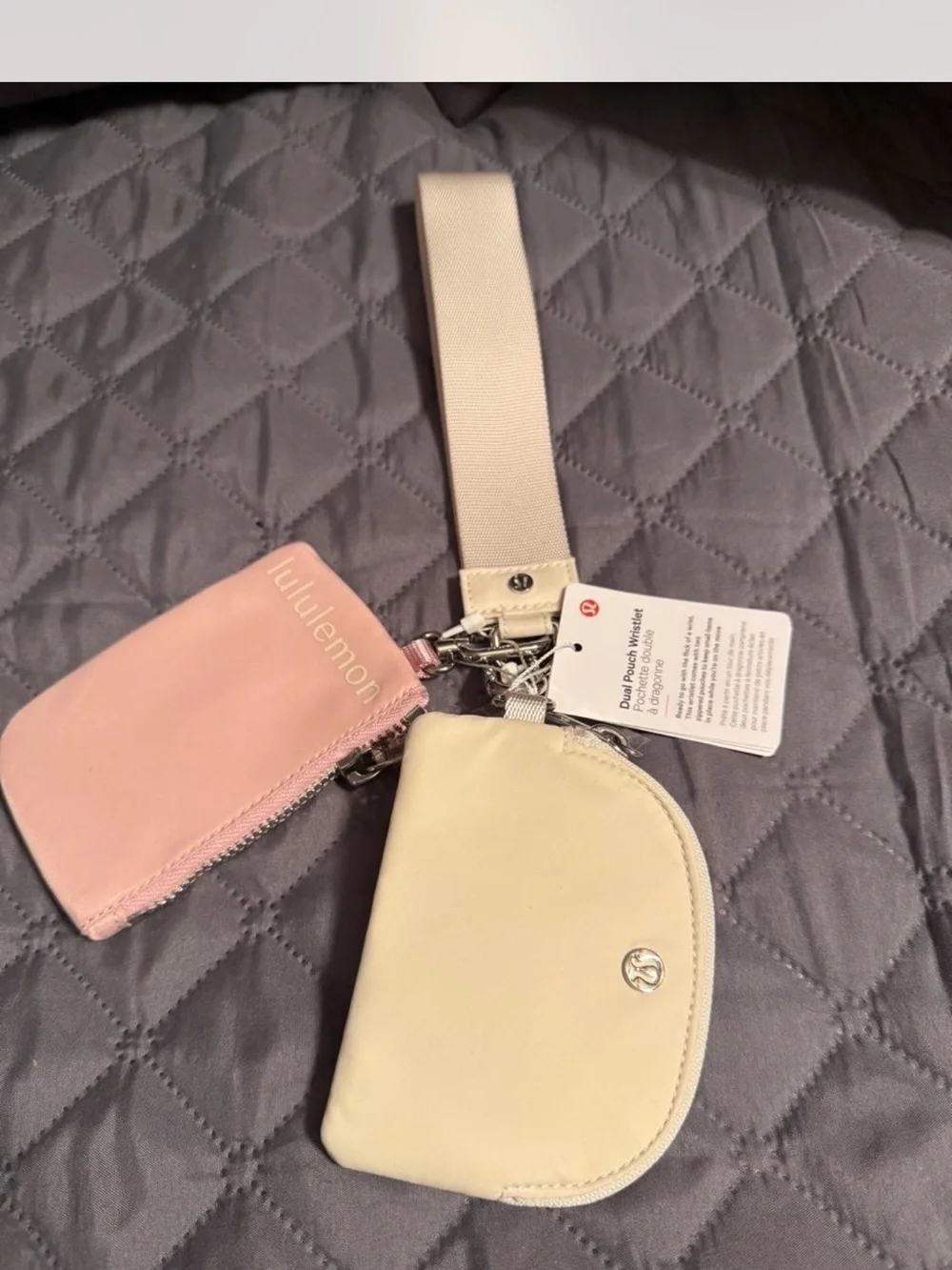 Lululemon Dual Pouch Wristlet  in Pink Haze & Light Ivory